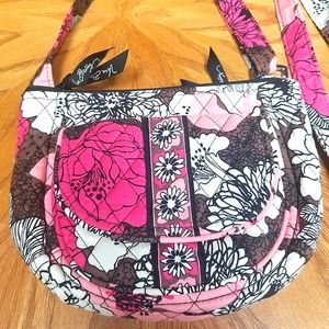 Vera Bradley Pink Floral Long Stape Crossbody Bag
